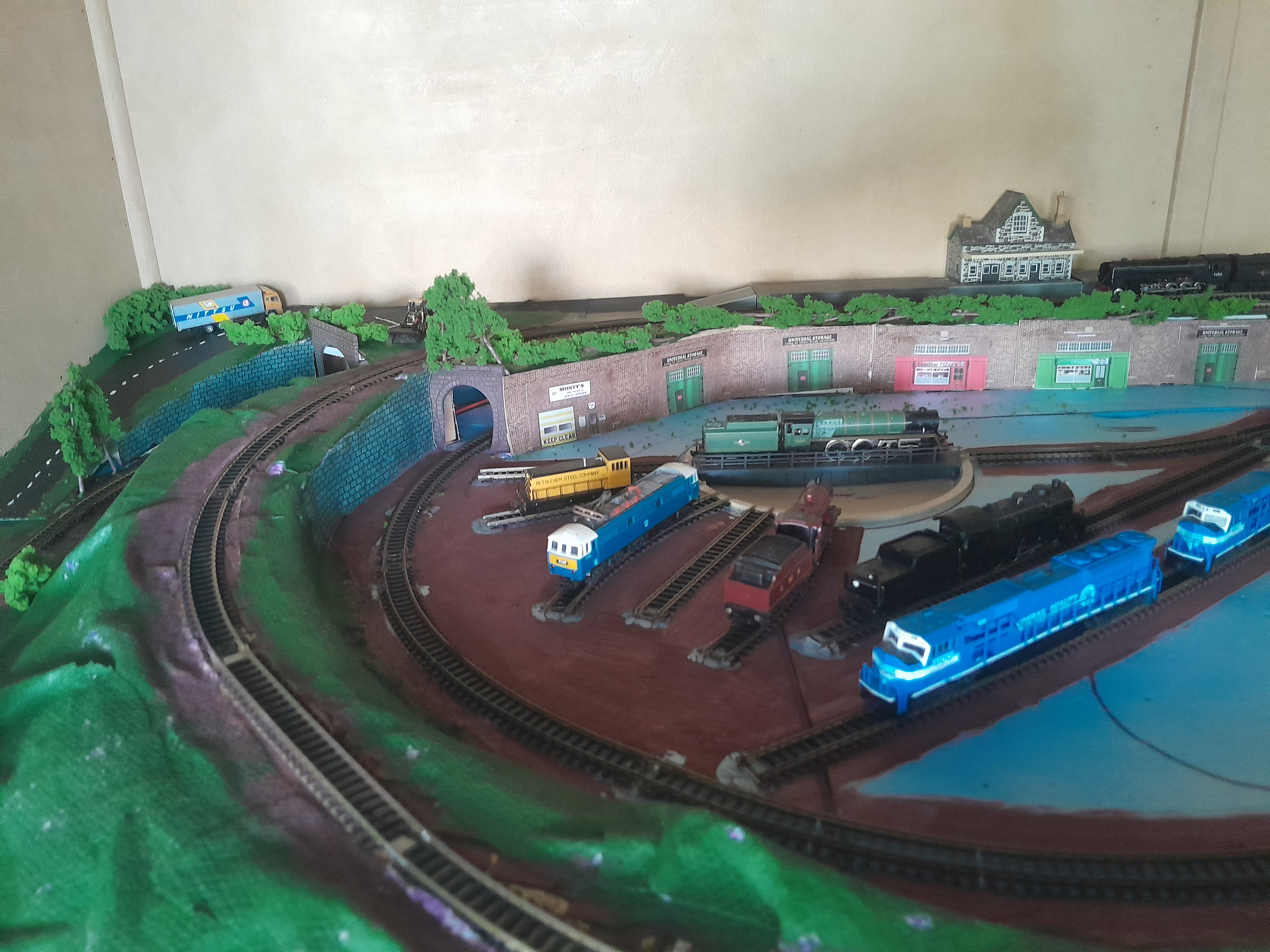 Turntable area small sheds.